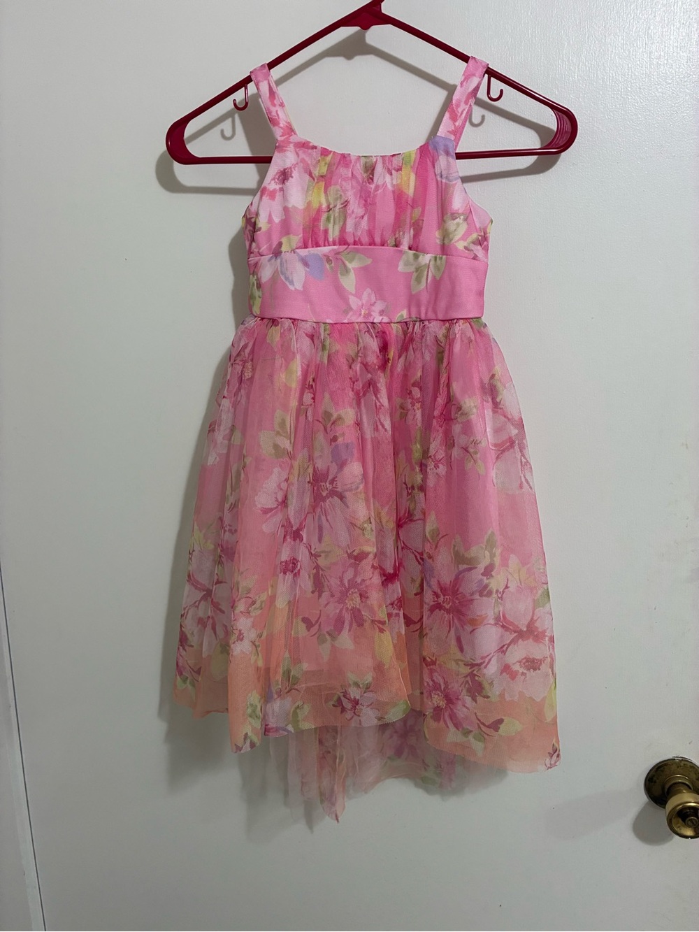 Zhenzi Pink Floral Tulle Dress for Girls